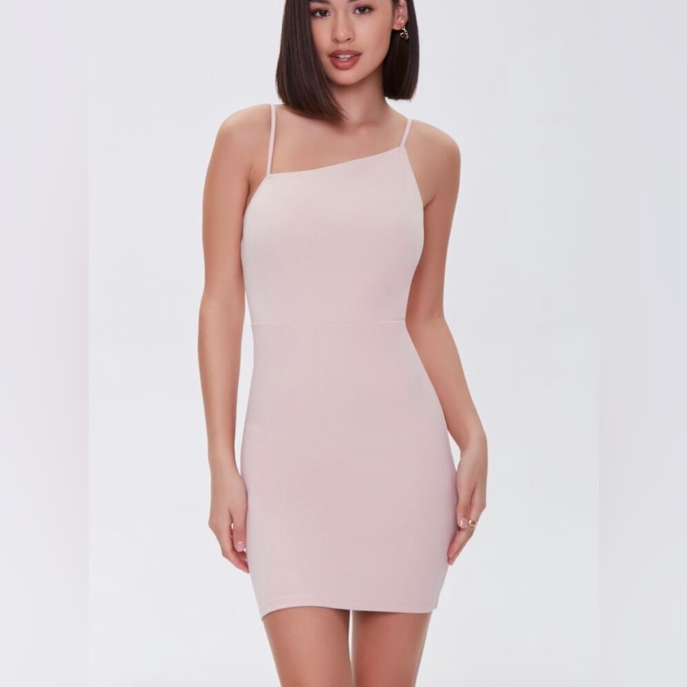 NWT-One Shoulder Bodycon Dress in Blush